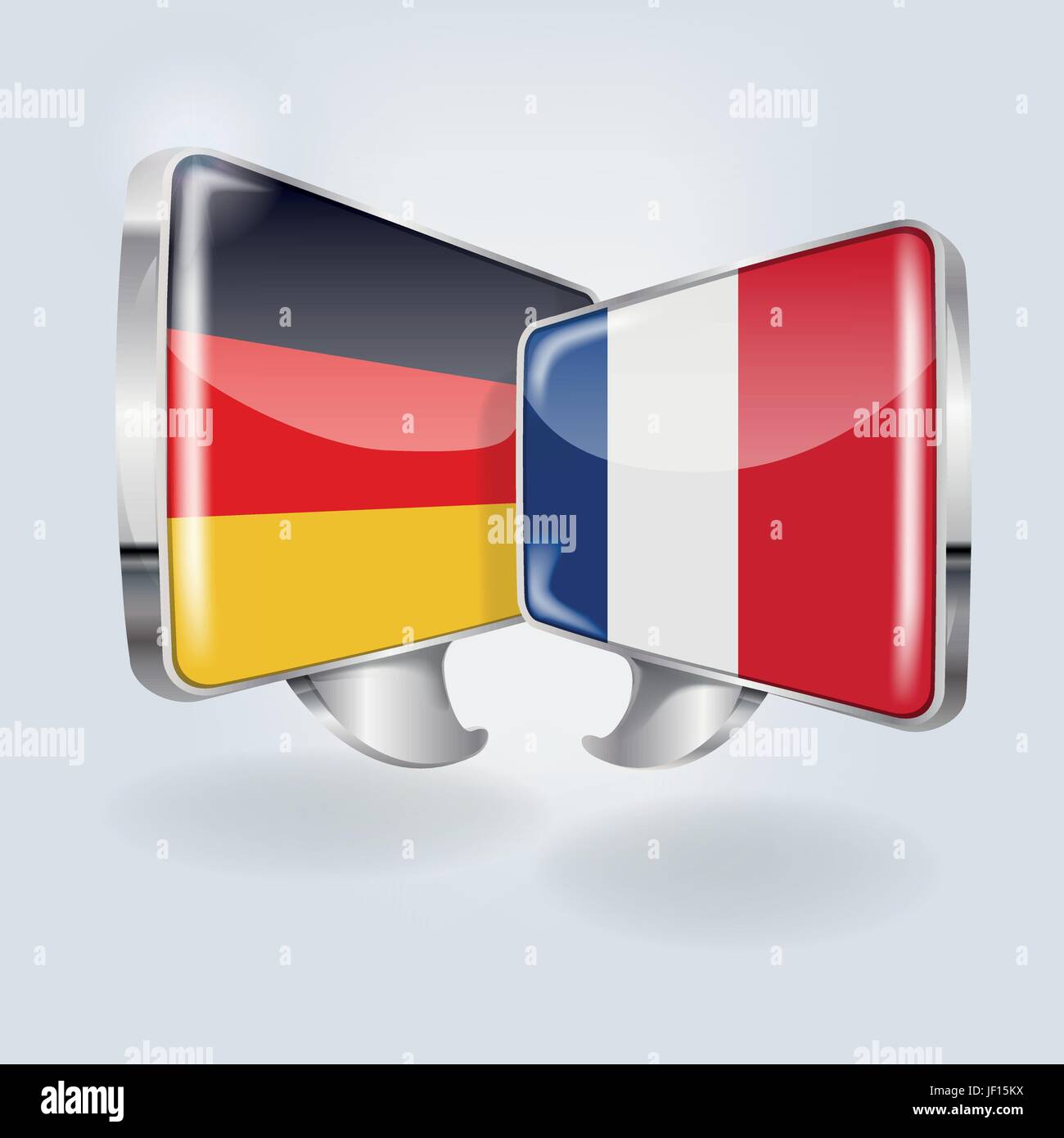 speech in german and french Stock Vector
