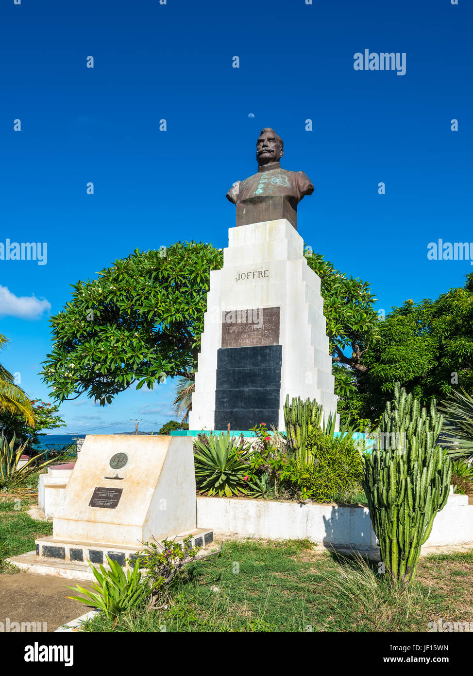 Antsiranana, Madagascar - December 20, 2015: The statue of French General Joffre in Antsiranana (formerly Diego Suarez), north of Madagascar, East Afr Stock Photo
