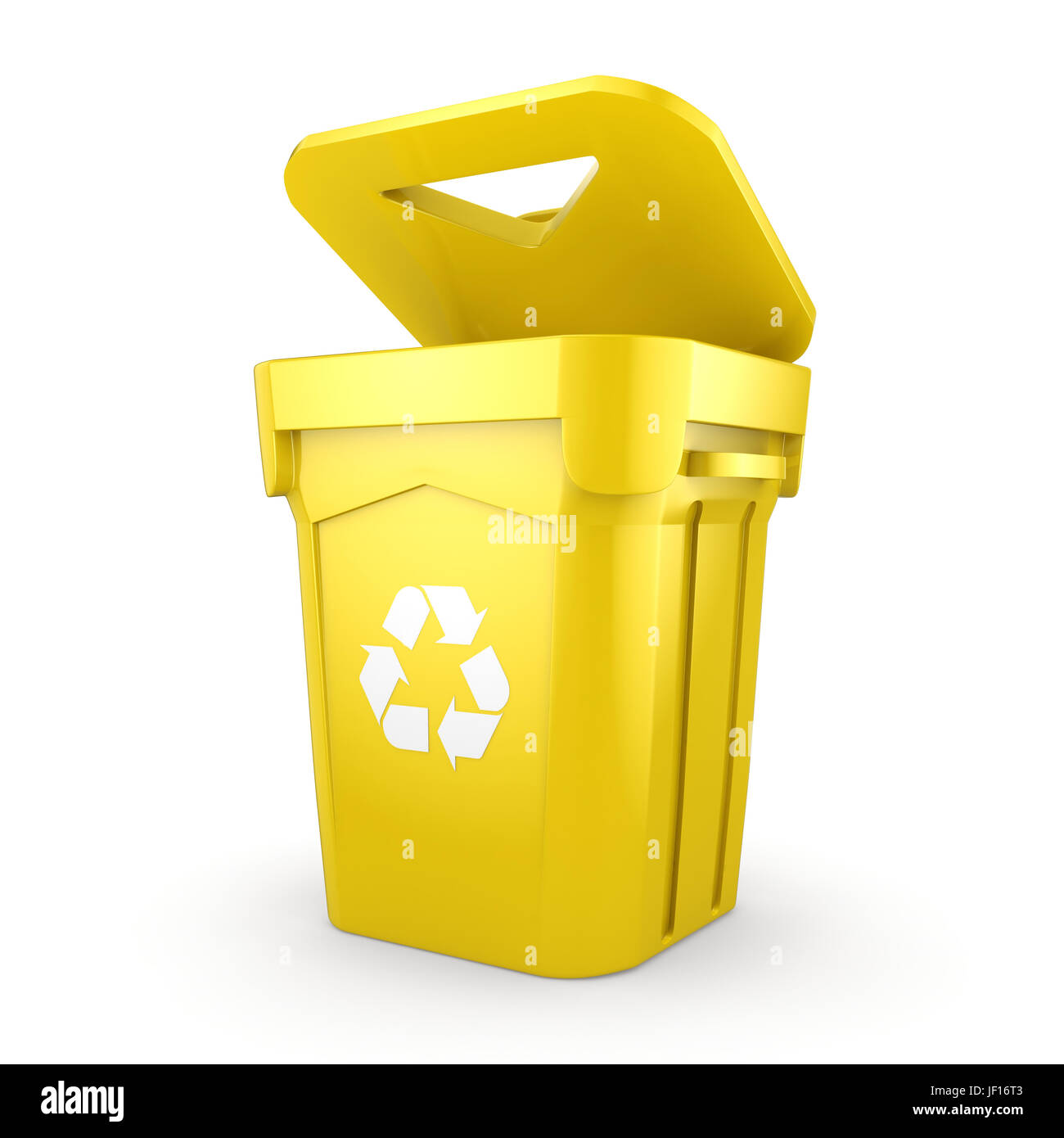 Yellow Recycling Bin Stock Photo Alamy