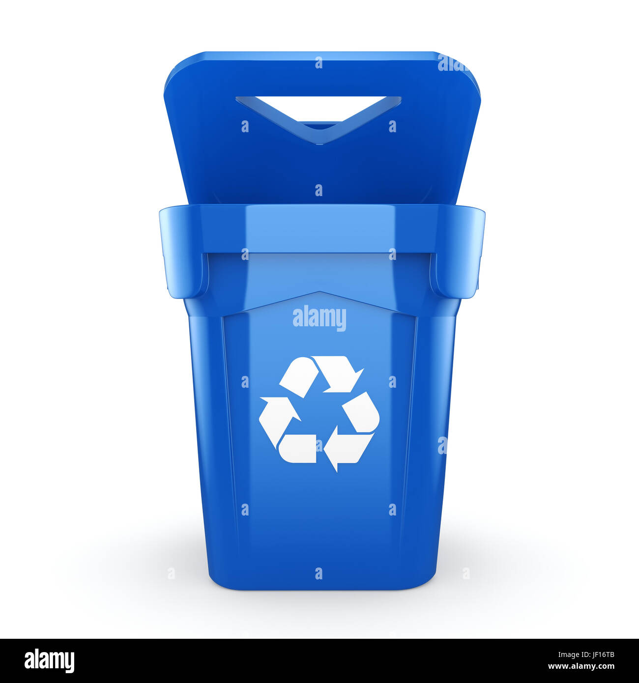 Blue Recycling Bin Stock Photo Alamy