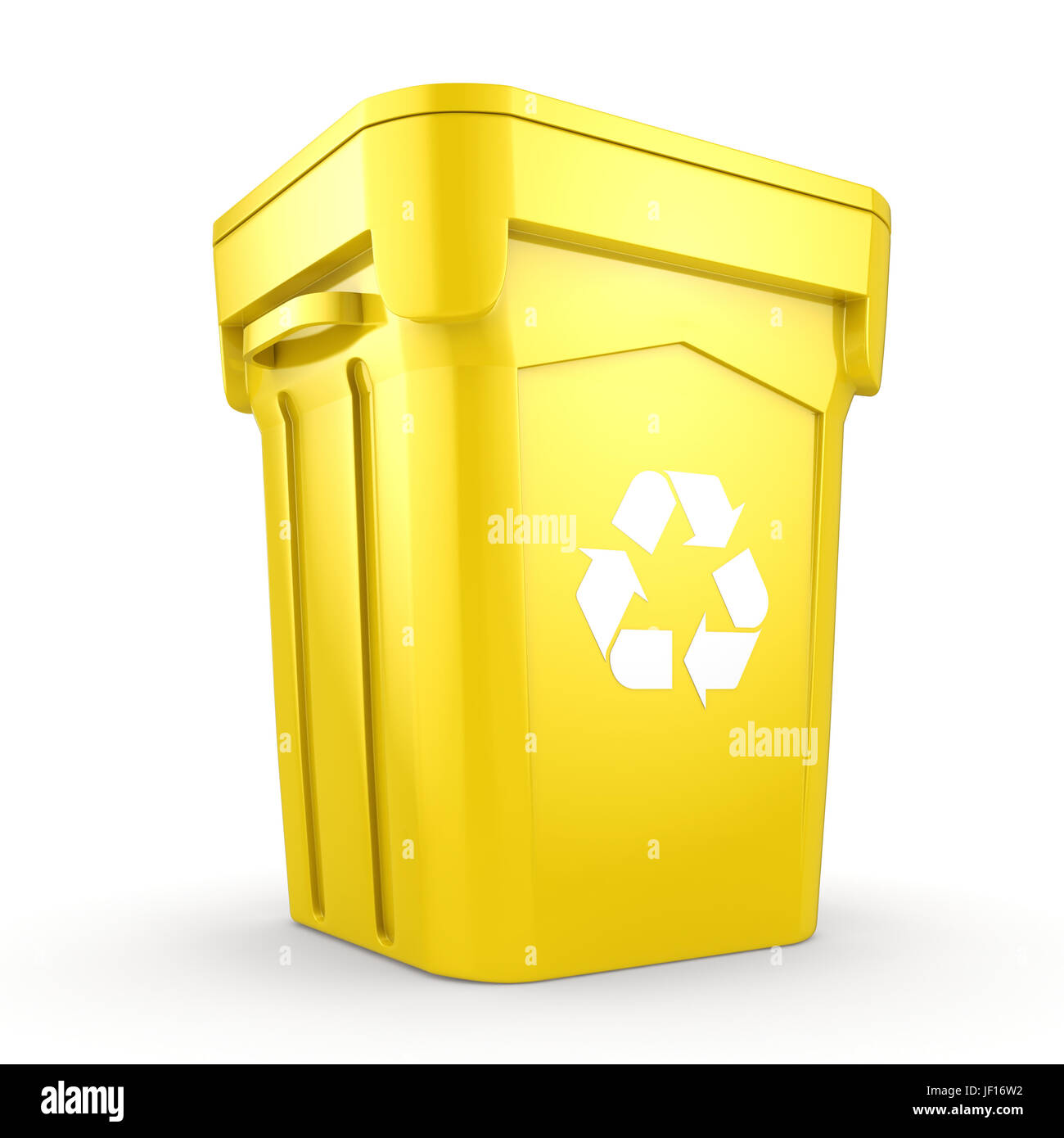 Yellow Recycling Bin Stock Photo Alamy