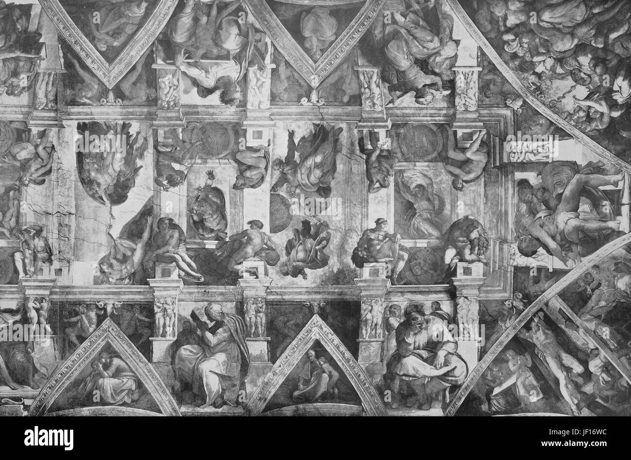 Historical Image Of A Section Of The Sistine Chapel Ceiling
