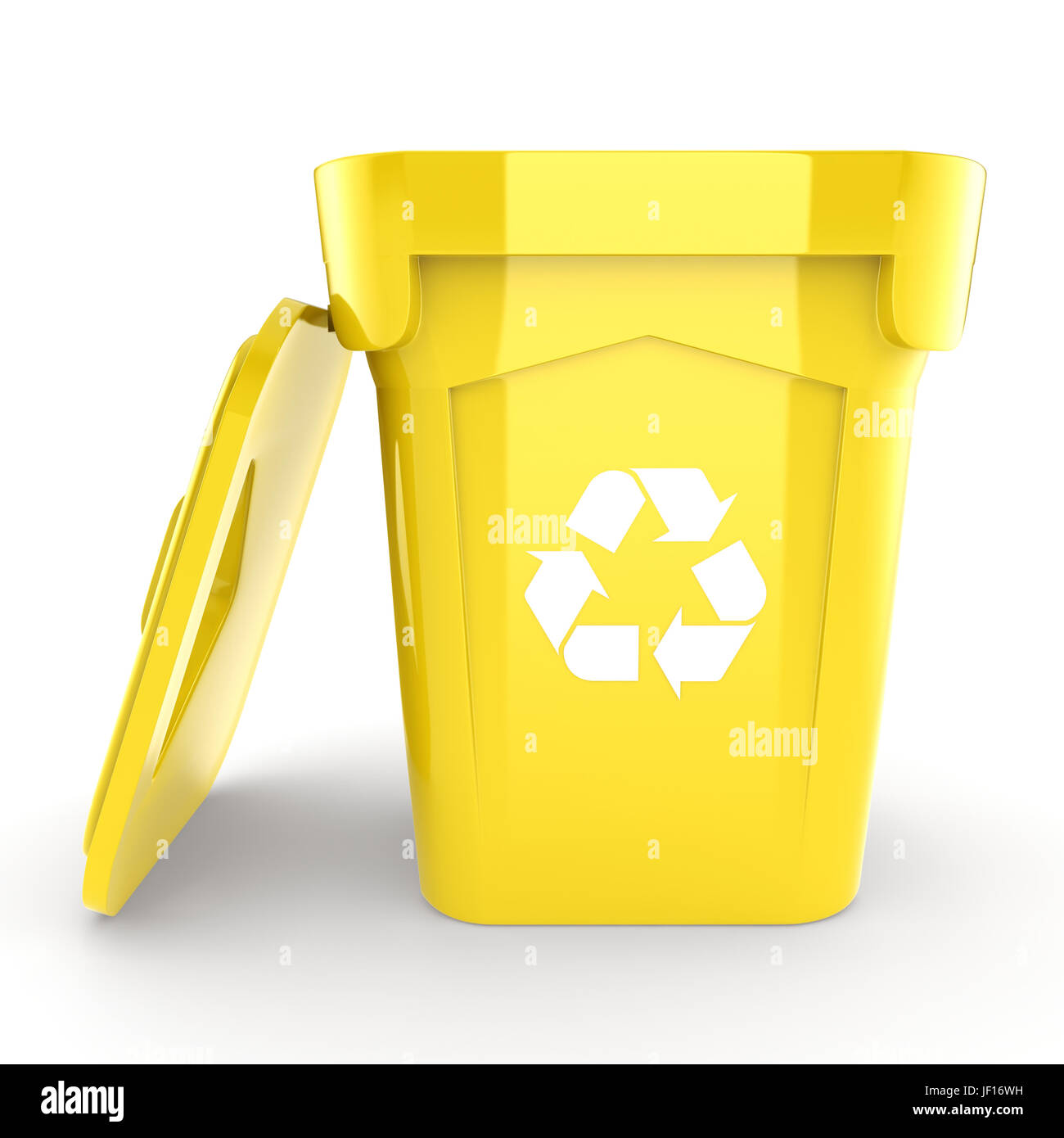 Yellow Recycling Bin Stock Photo - Alamy