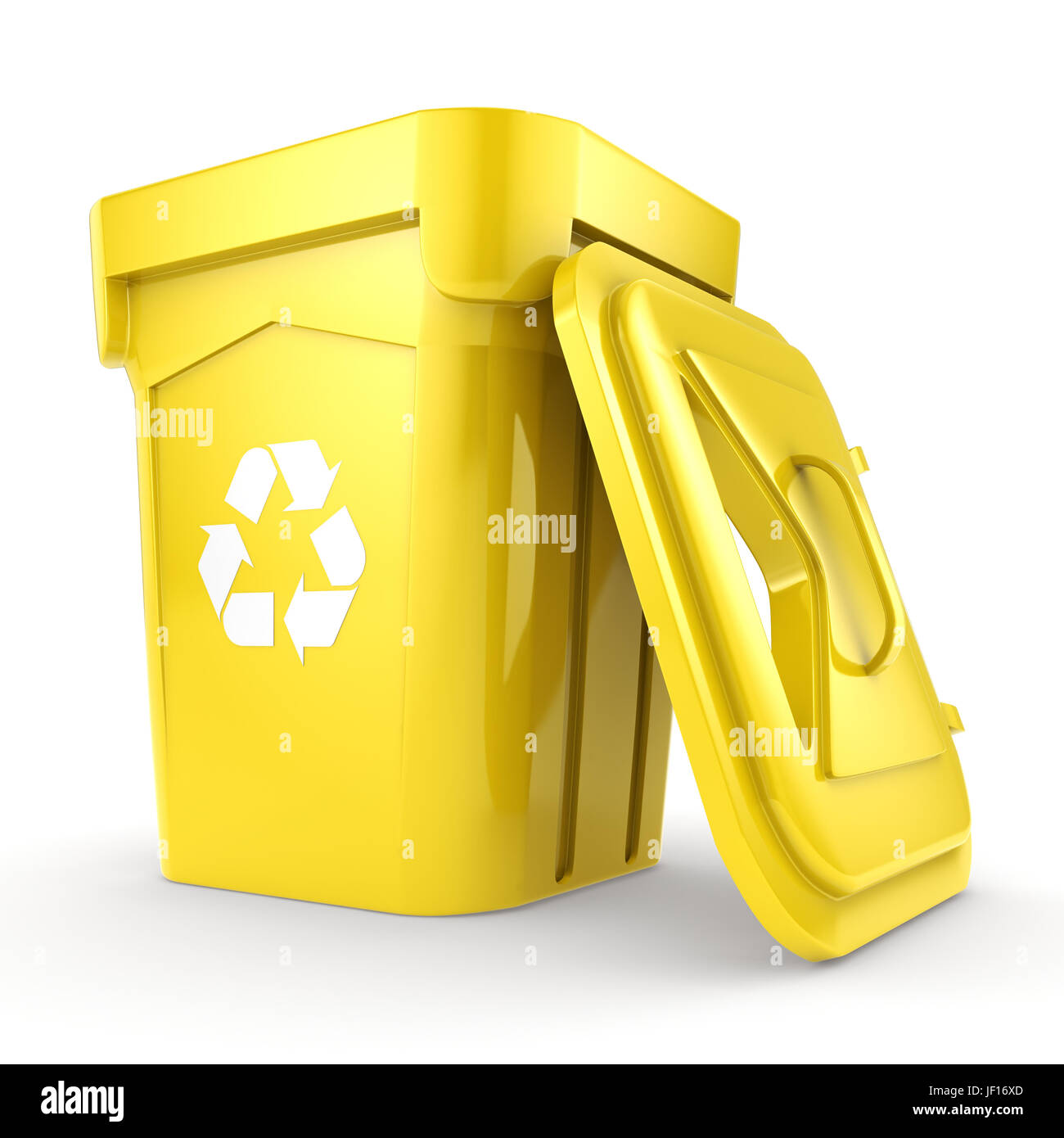 Yellow Recycling Bin Stock Photo - Alamy