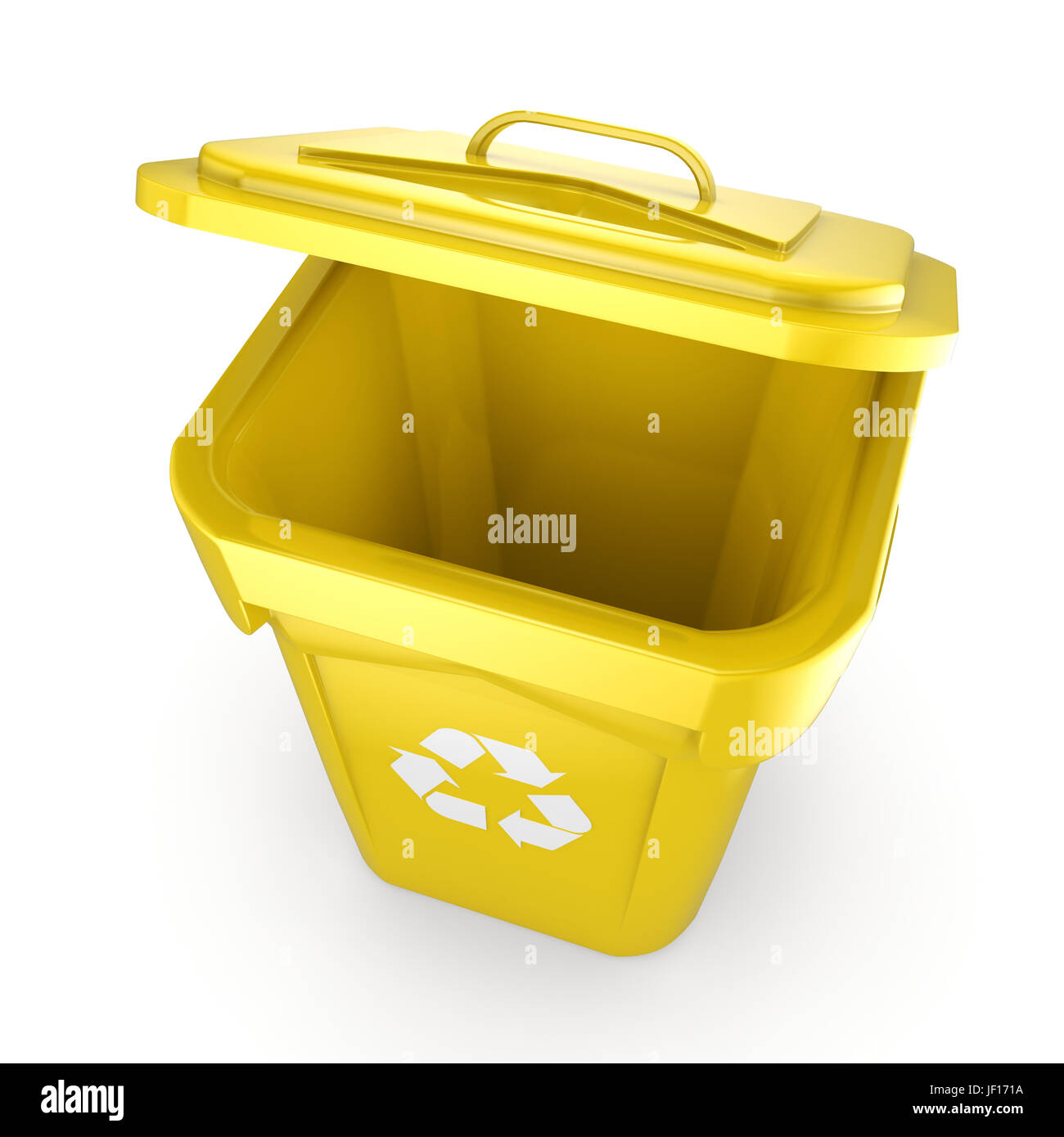 Yellow Recycling Bin Stock Photo - Alamy