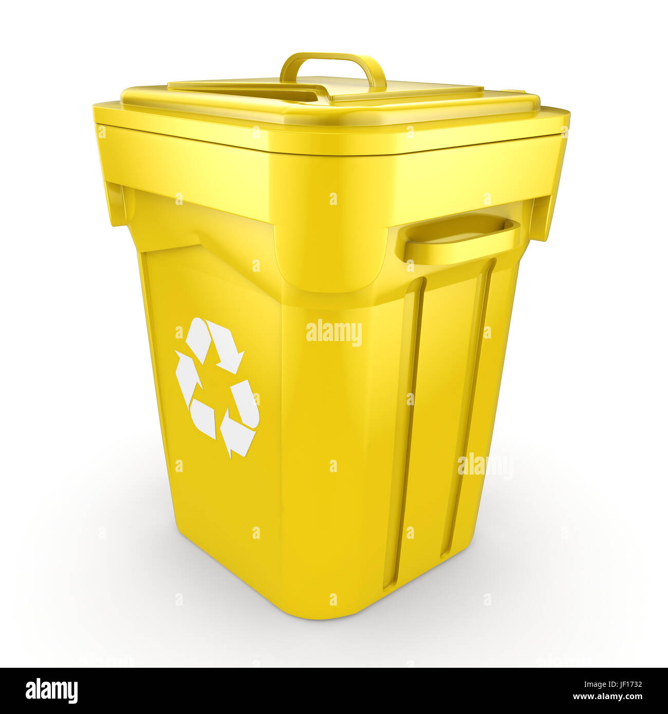 Yellow Recycling Bin Stock Photo Alamy