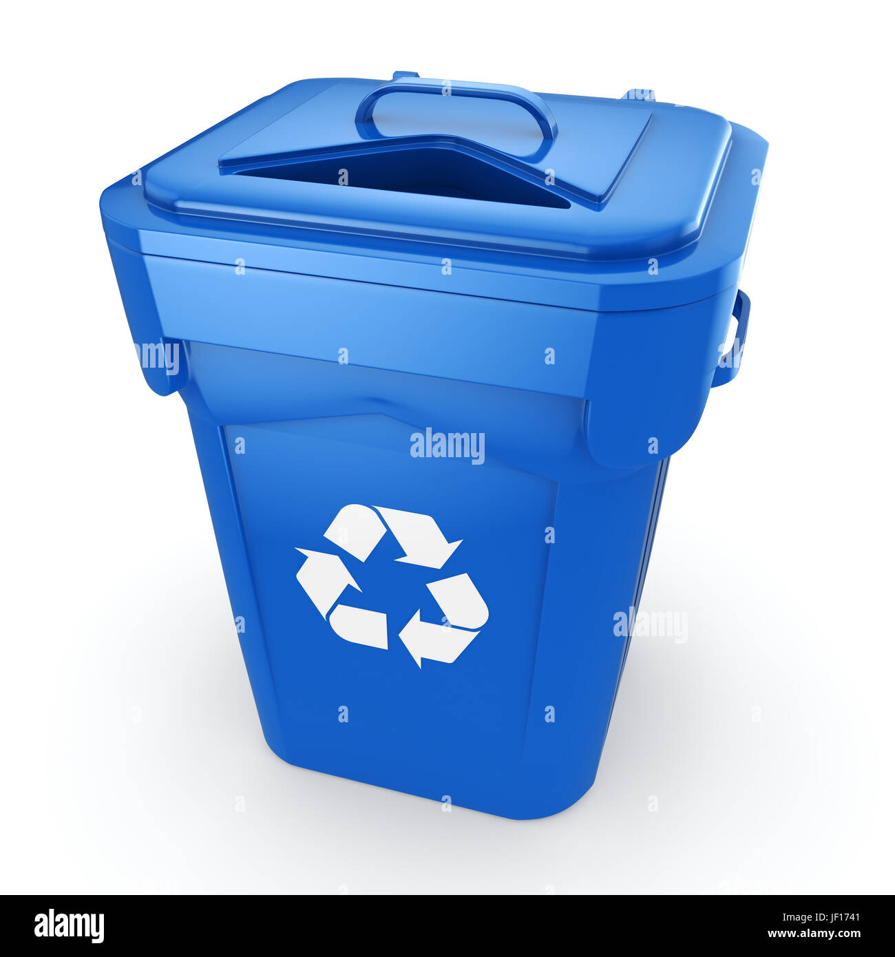 Blue Recycling Bin Stock Photo Alamy