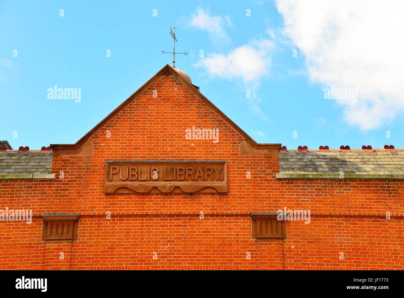 Public library red brick facade in Dublin Stock Photo
