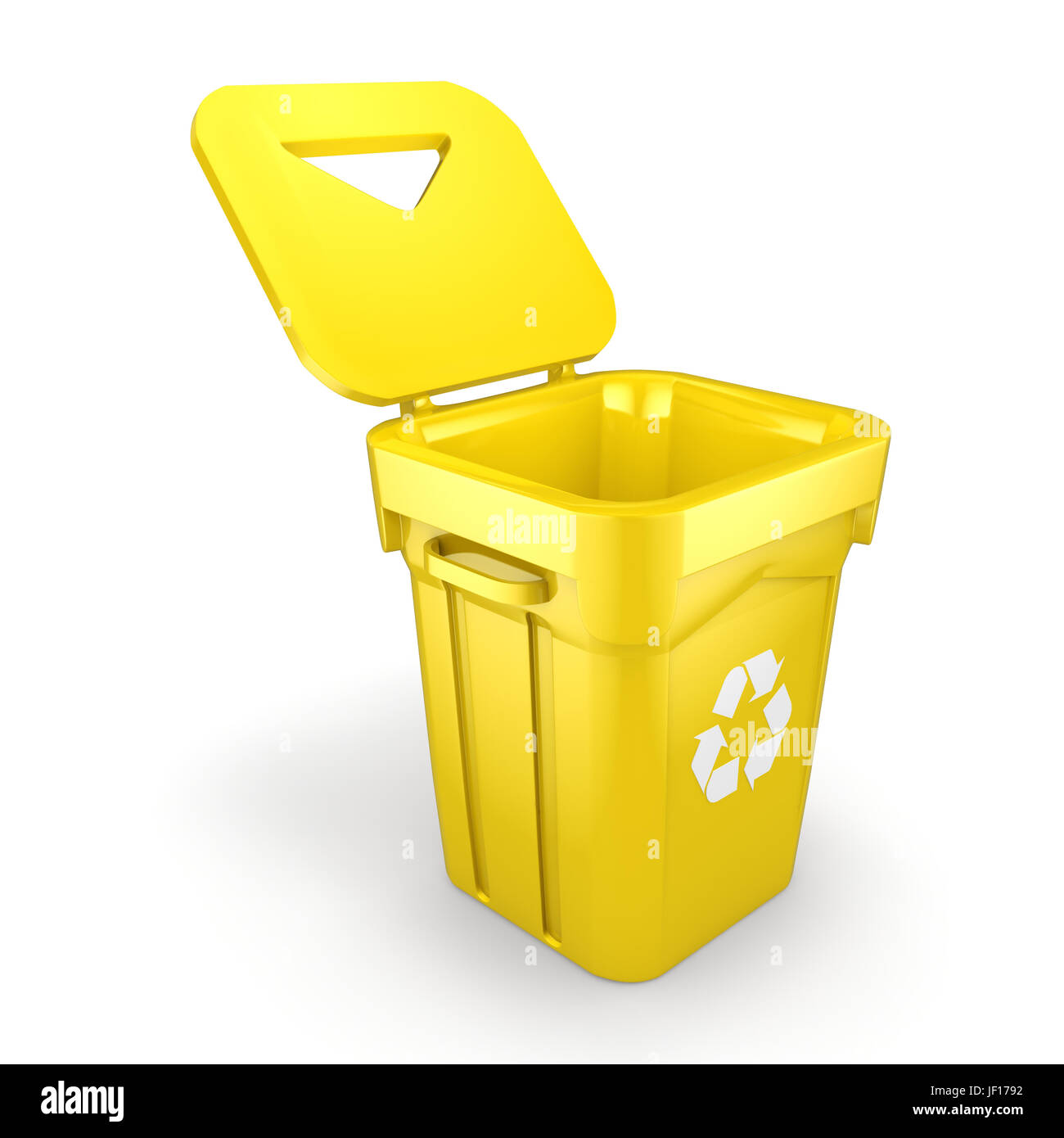 Yellow Recycling Bin Stock Photo Alamy