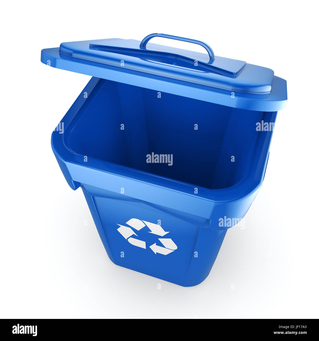 Blue Recycling Bin Stock Photo Alamy