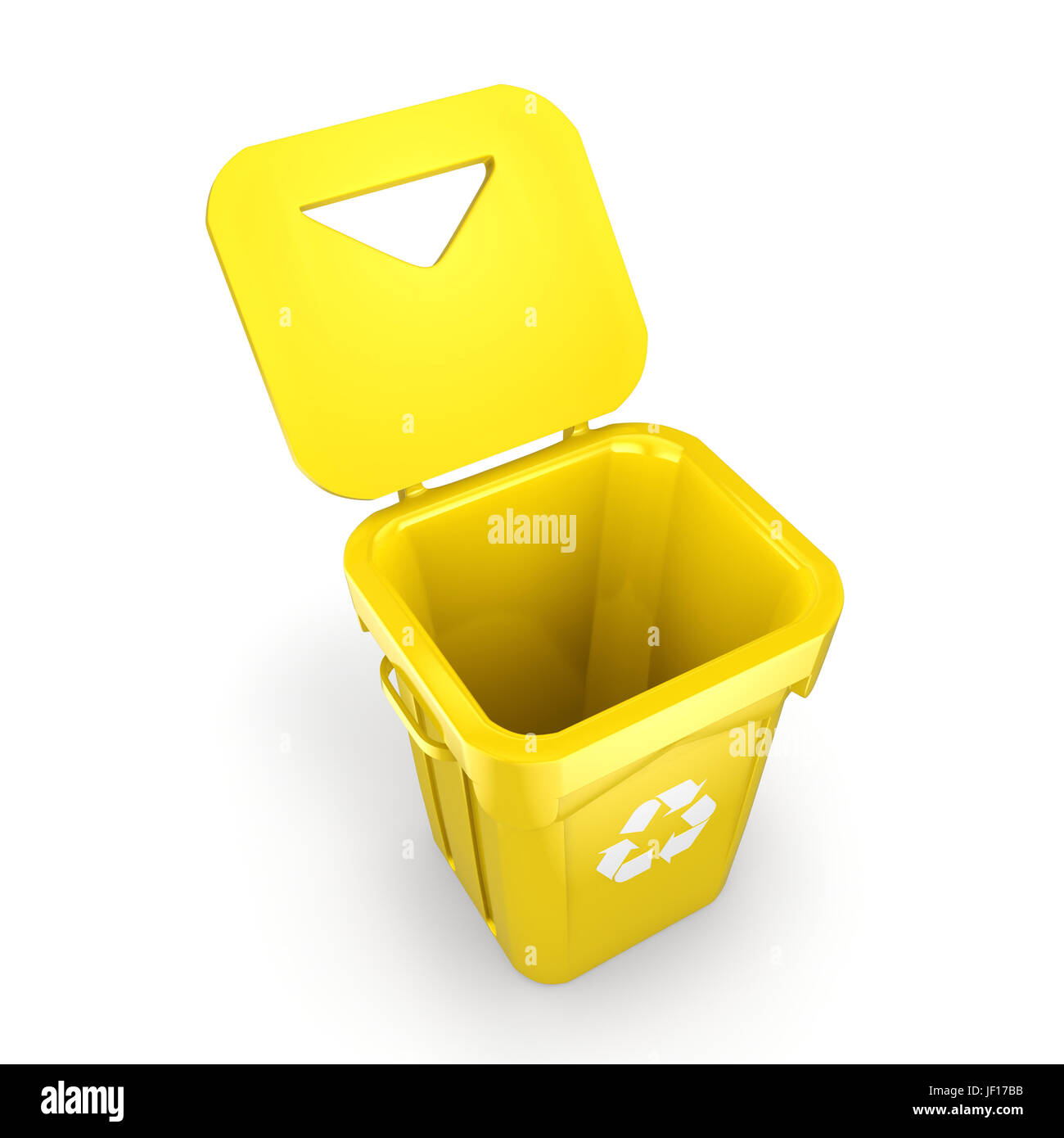 Yellow Recycling Bin Stock Photo Alamy