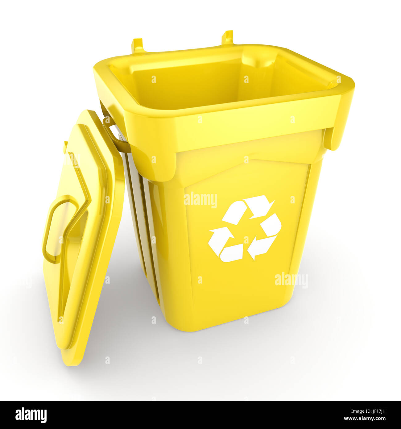 Yellow Recycling Bin Stock Photo Alamy