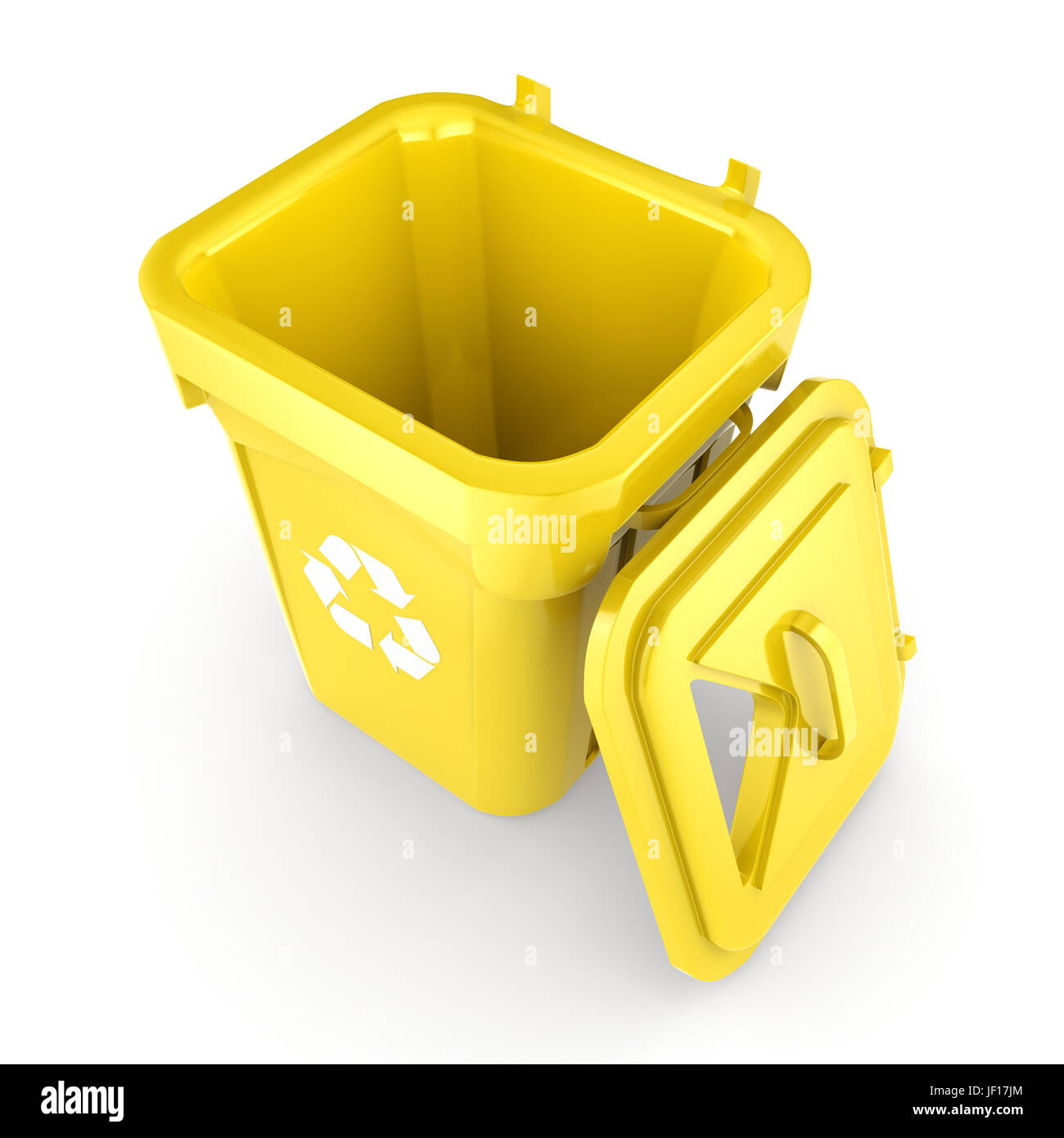 Yellow Recycling Bin Stock Photo Alamy