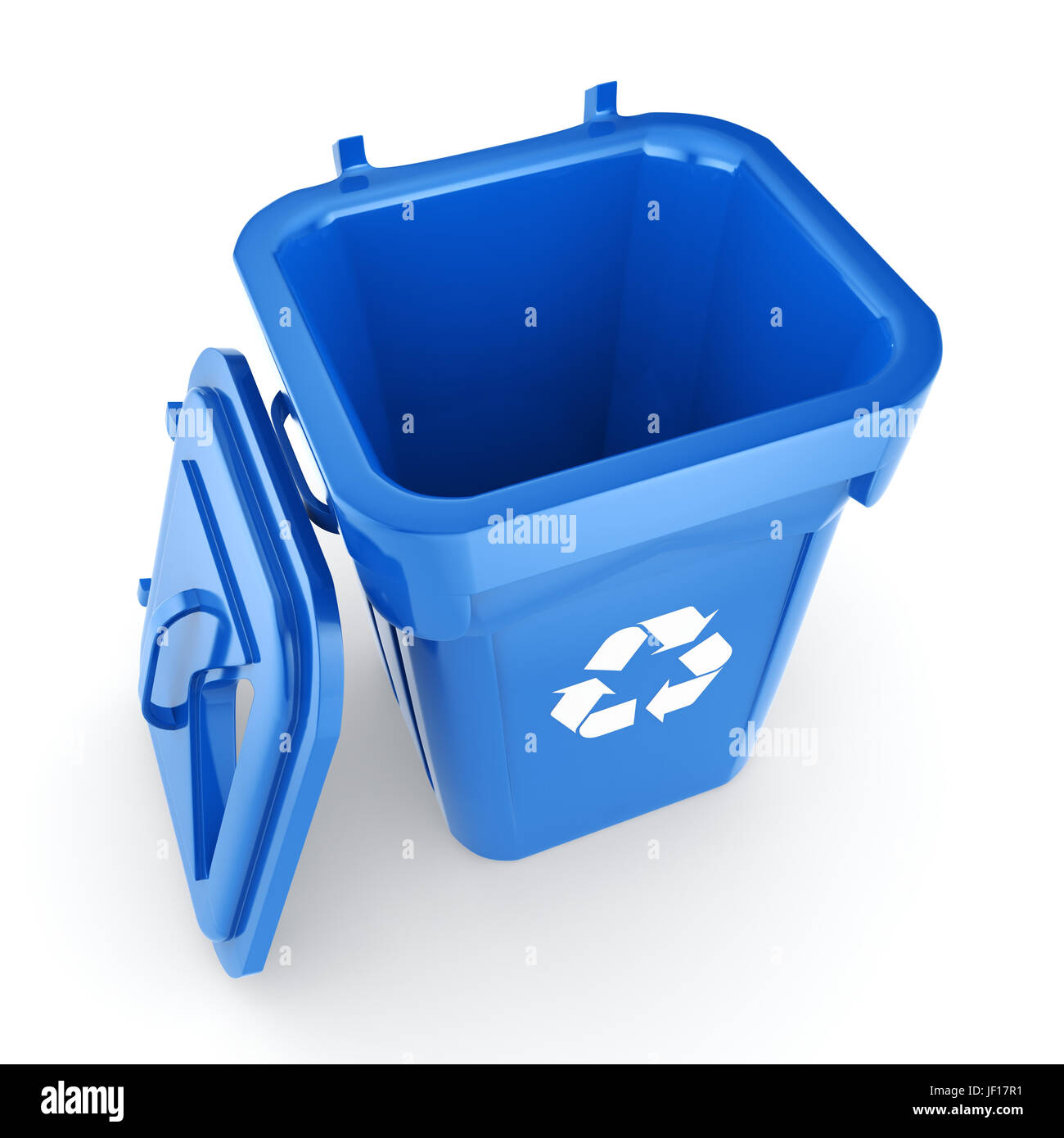Blue Recycling Bin Stock Photo Alamy