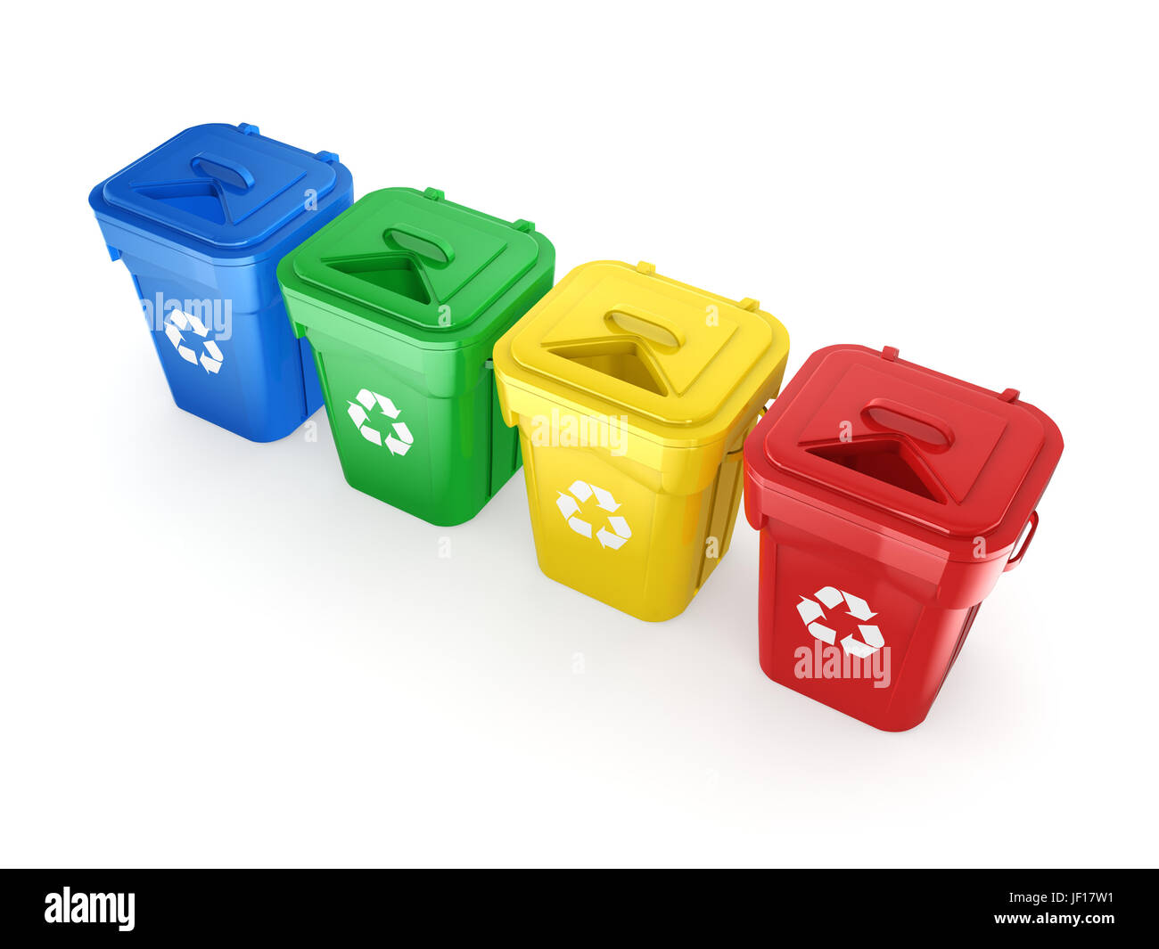 Multicolor Recycling Bins Stock Photo