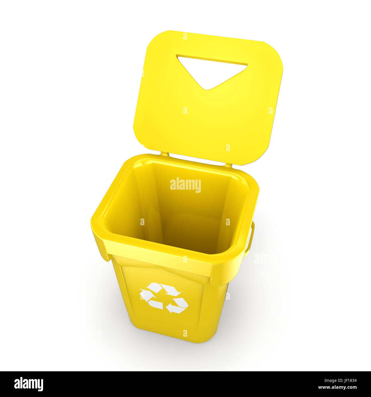 Yellow Recycling Bin Stock Photo - Alamy