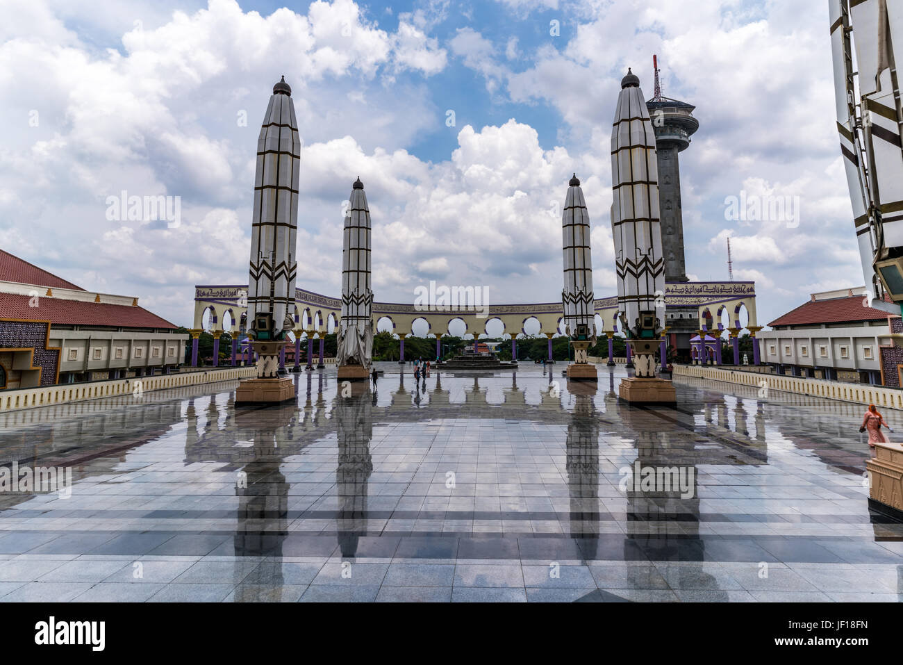 Clear view of the prayer area and the minaret of the Great Mosque of Central Java, Indonesia. Stock Photo