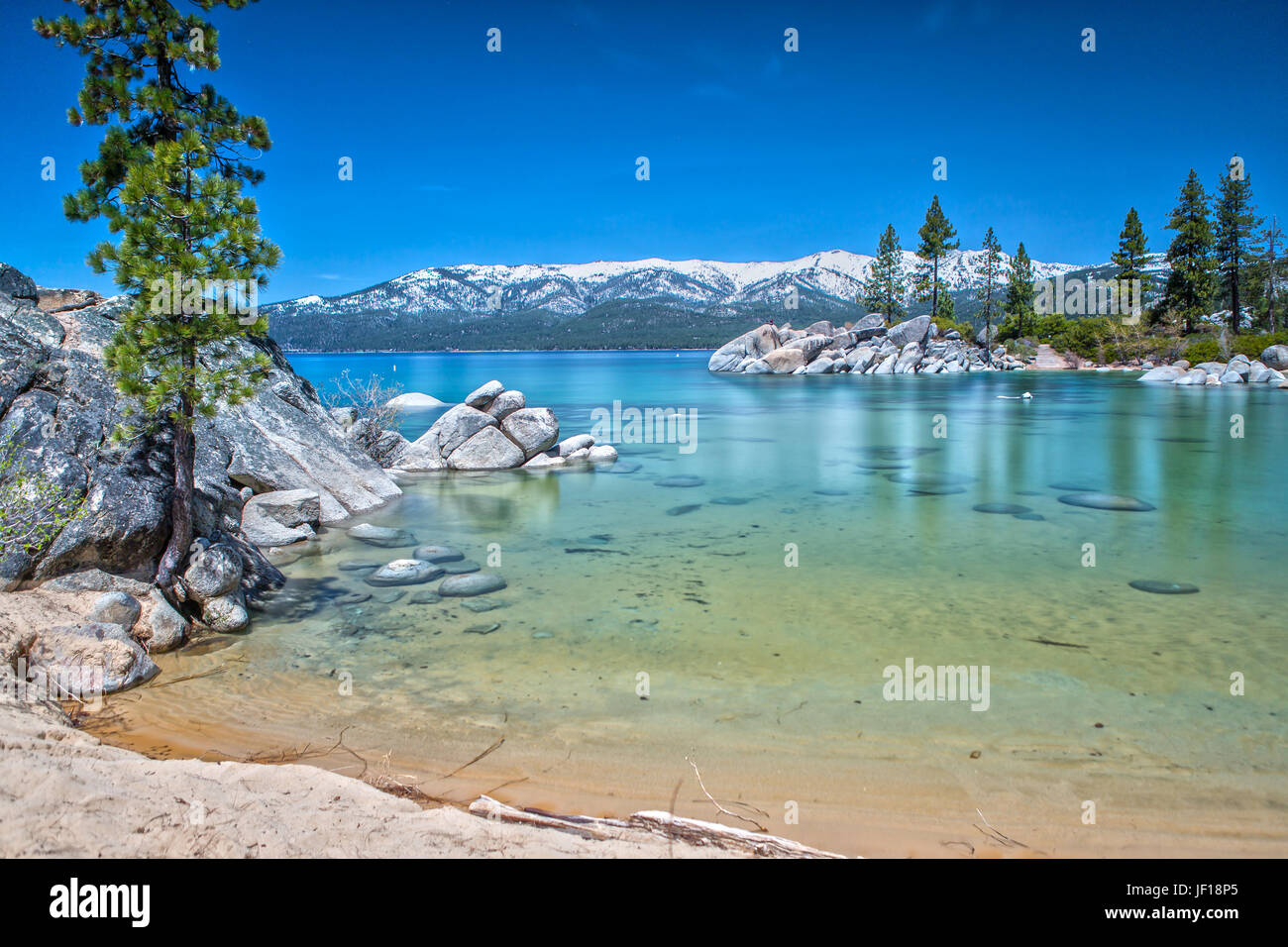 Lake Tahoe View at D.L. Bliss State Park Stock Photo