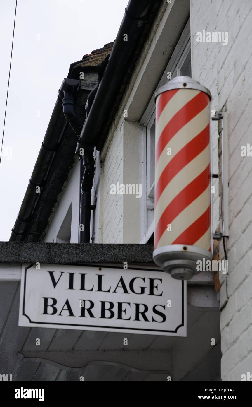 Villlage Barber shop,  High Street, Abbots Langley, Hertfordshire Stock Photo
