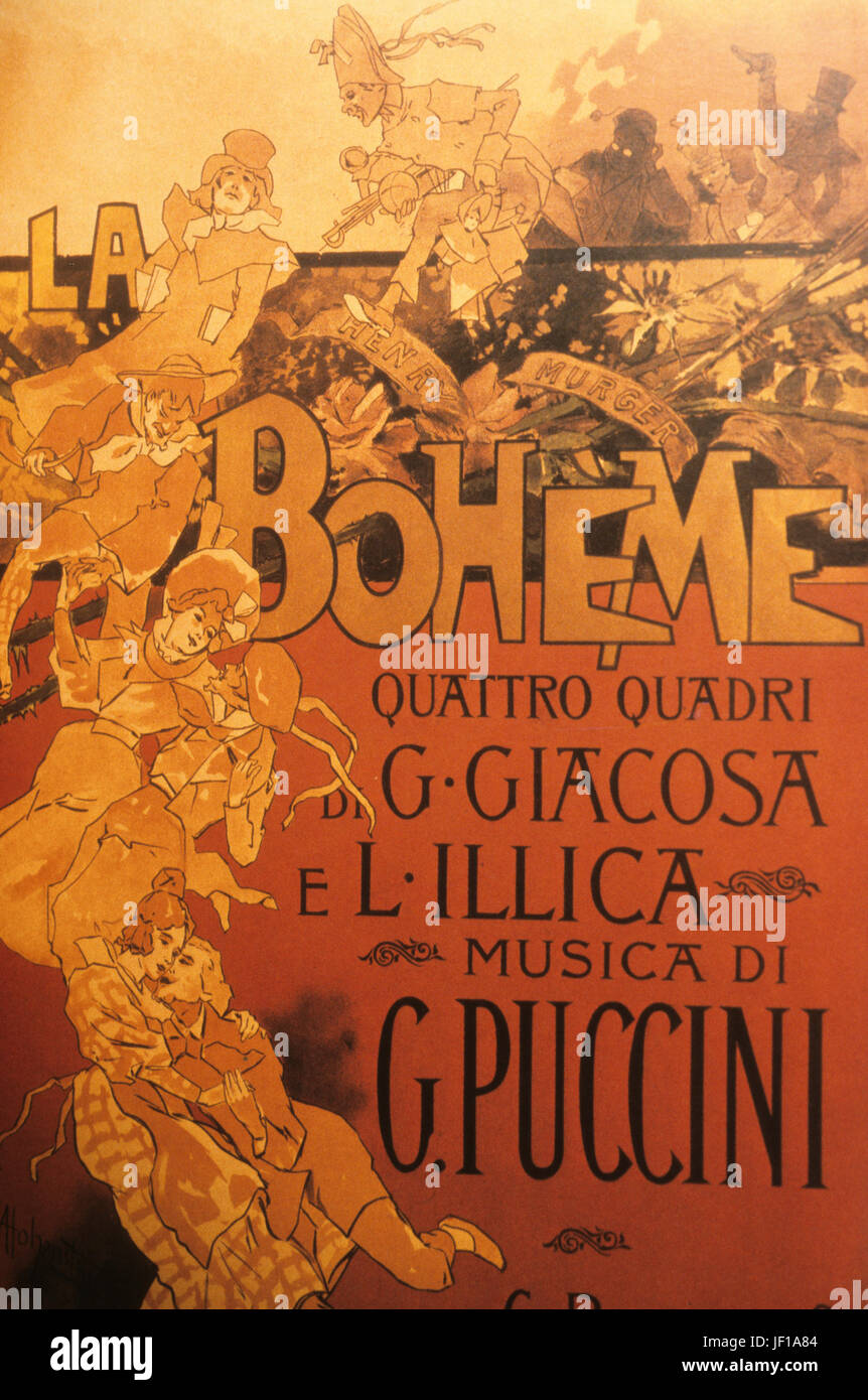la boheme, poster by adolfo hohenstein 1896 Stock Photo Alamy