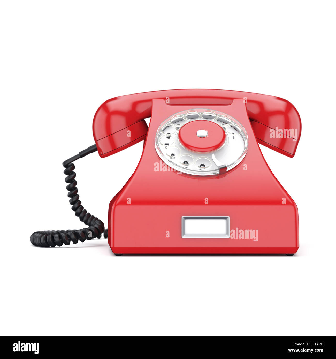 3D rendering old red phone Stock Photo