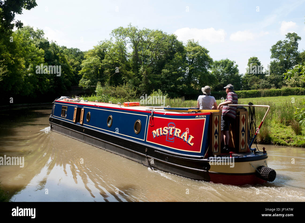 Steering a canal barge hi-res stock photography and images - Alamy