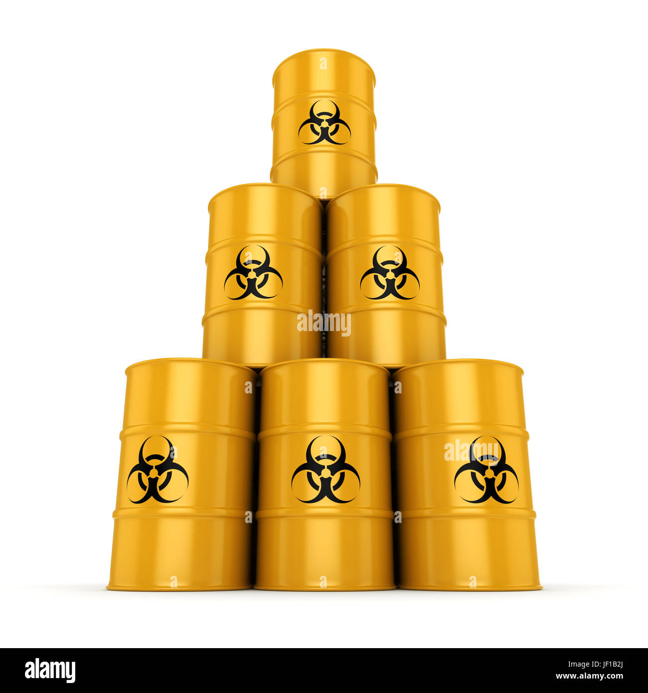 3D rendering biohazard barrels Stock Photo - Alamy