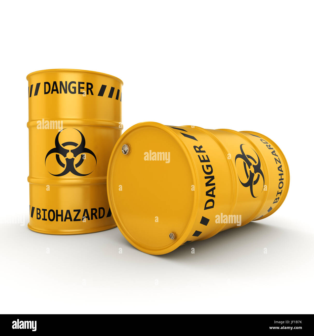 3D rendering biohazard barrels Stock Photo - Alamy