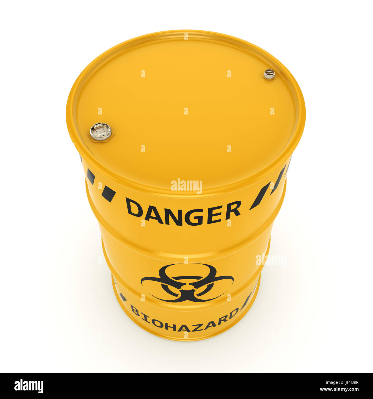 3D rendering biohazard barrel Stock Photo