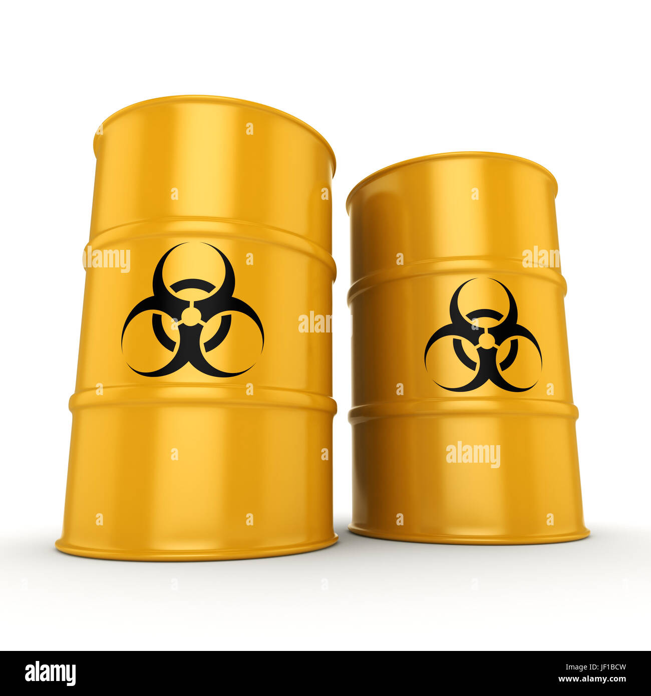 3D rendering biohazard barrels Stock Photo - Alamy