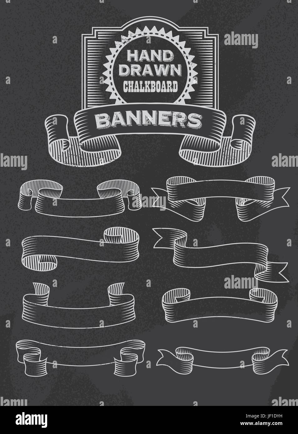 vintage, blackboard, banner, vector, scroll, board, design, greeting