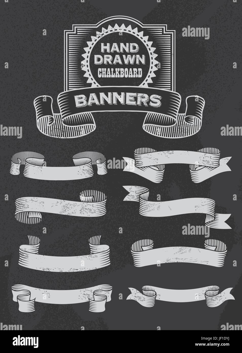 vintage, blackboard, banner, vector, scroll, board, design, greeting