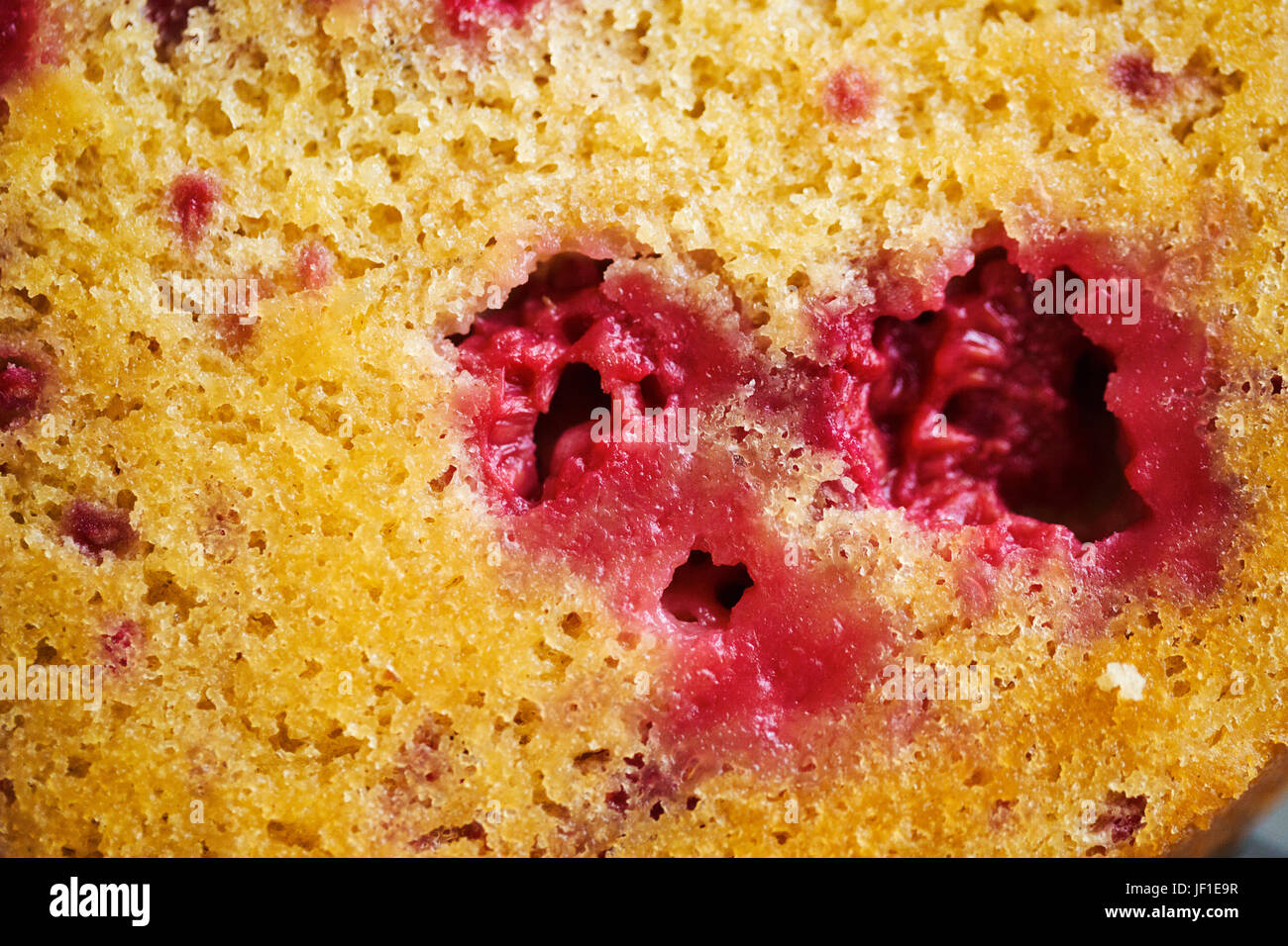 Close up of a raspberry cake. Stock Photo