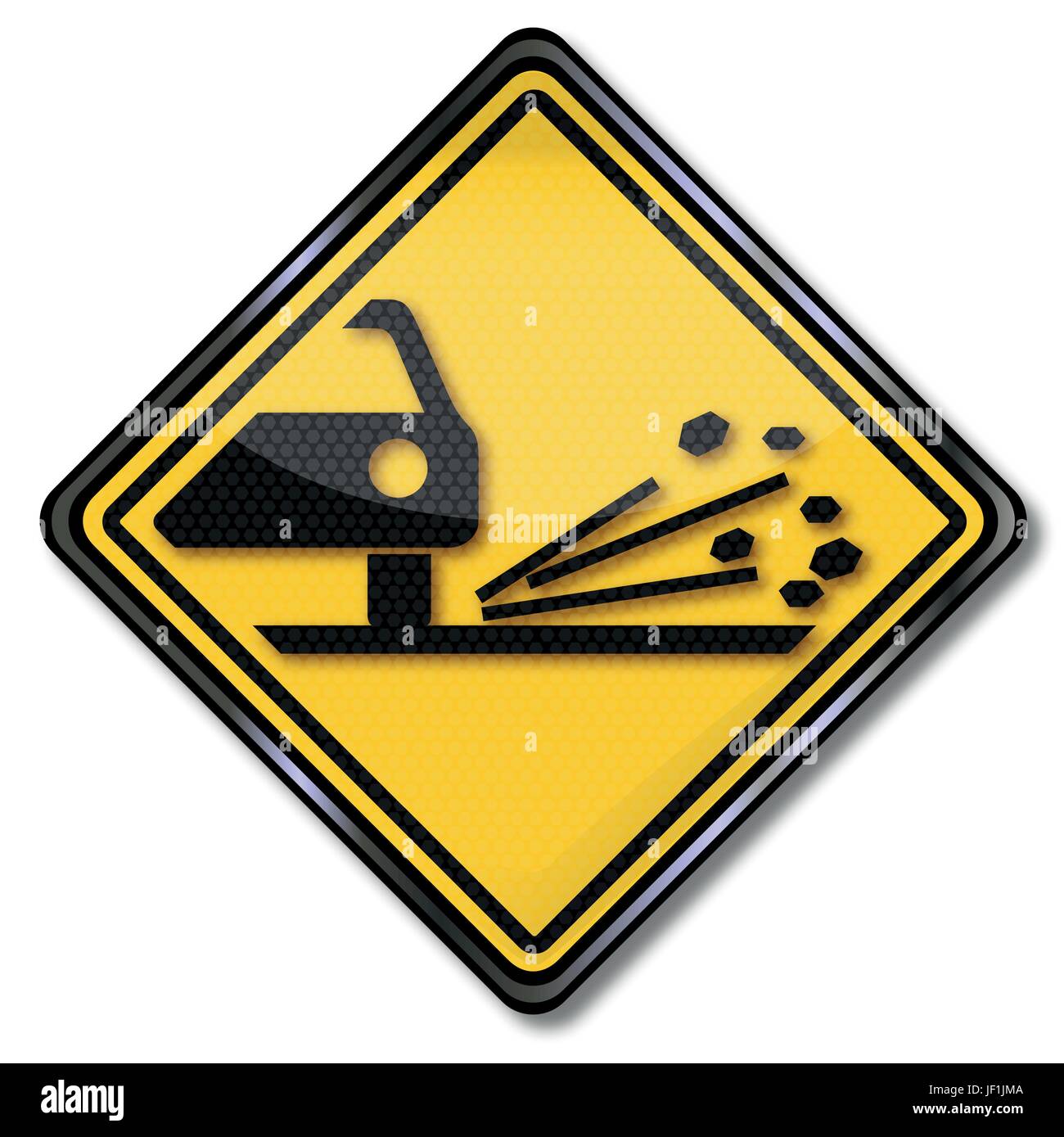 rhombus, lacquer, car paint, damage to the paintwork, yellow, danger, stone, Stock Vector