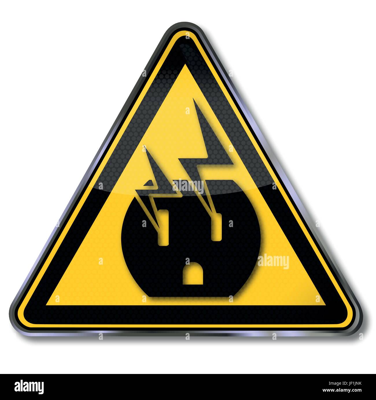 shield power and socket with lightnings Stock Vector