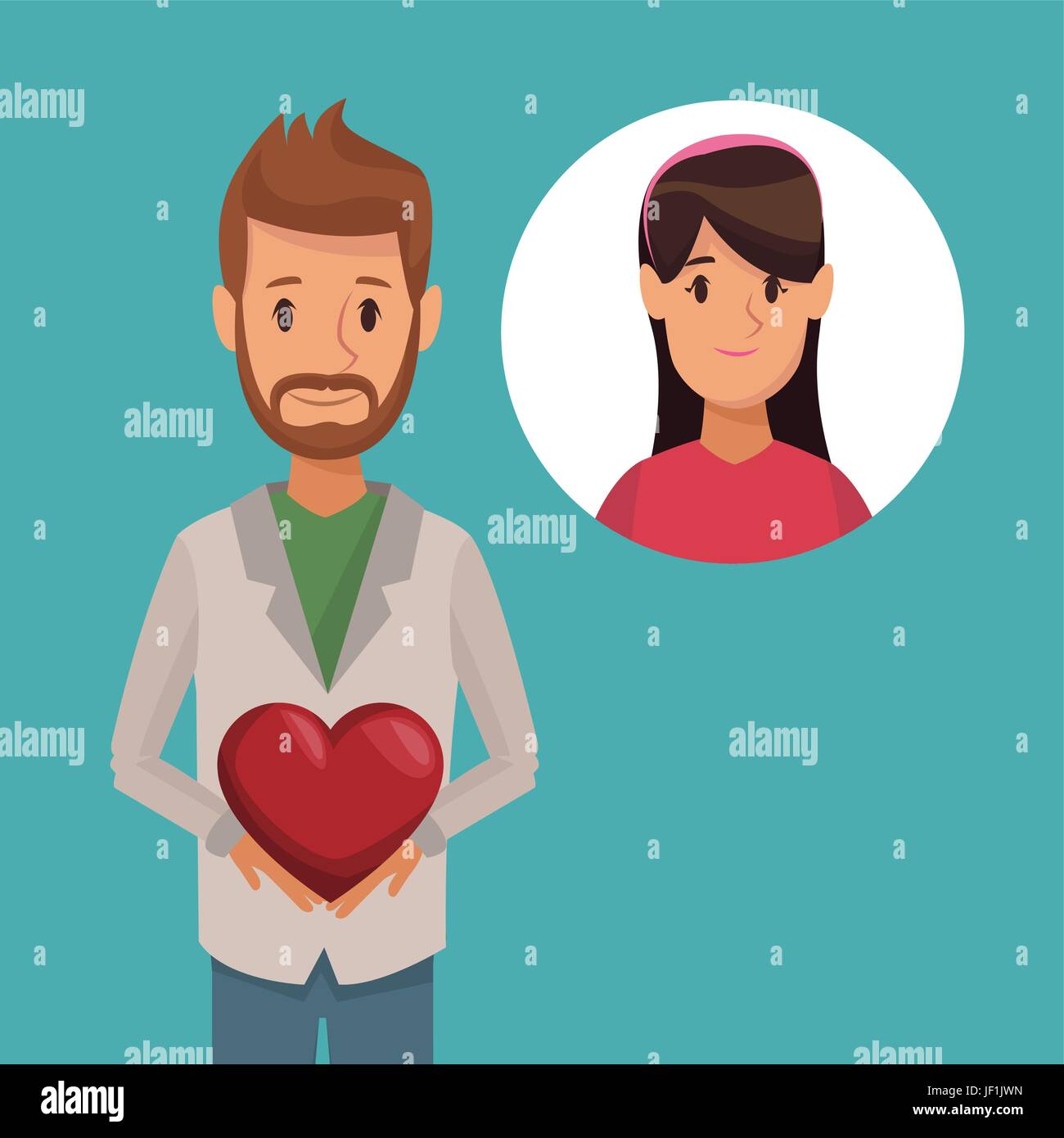 Face half woman man Stock Vector Images - Alamy