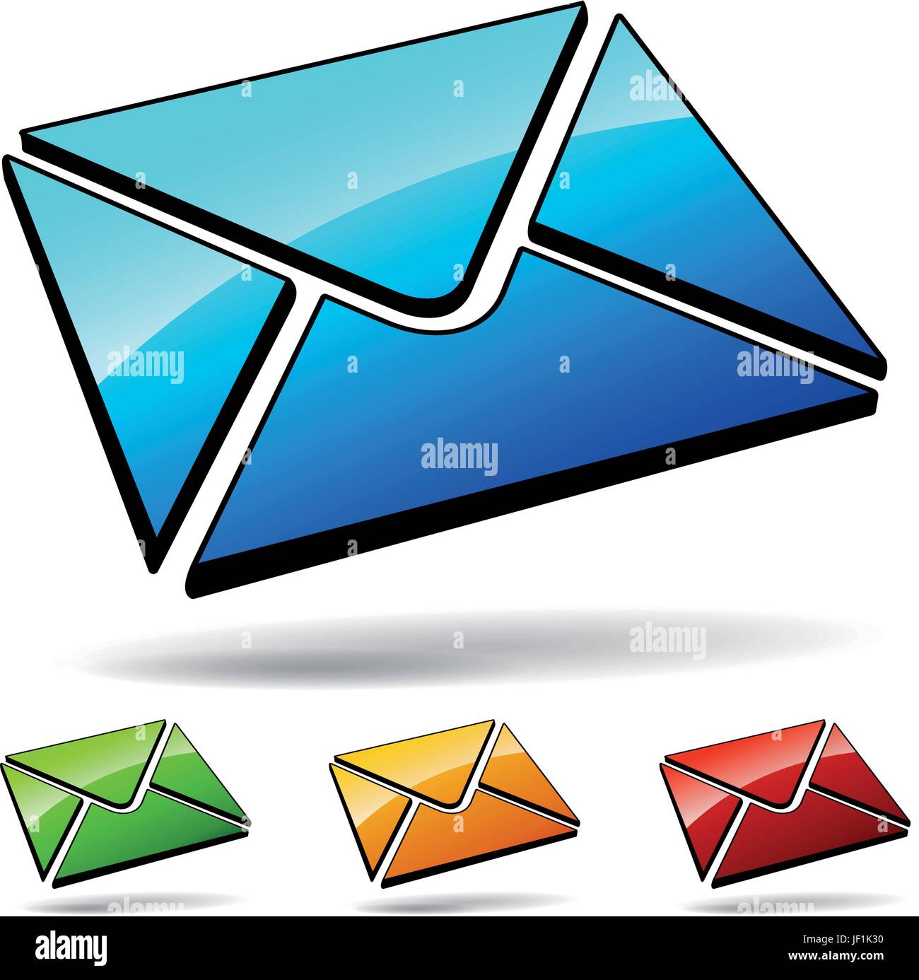 Green orange envelope isolated Stock Vector Images - Alamy
