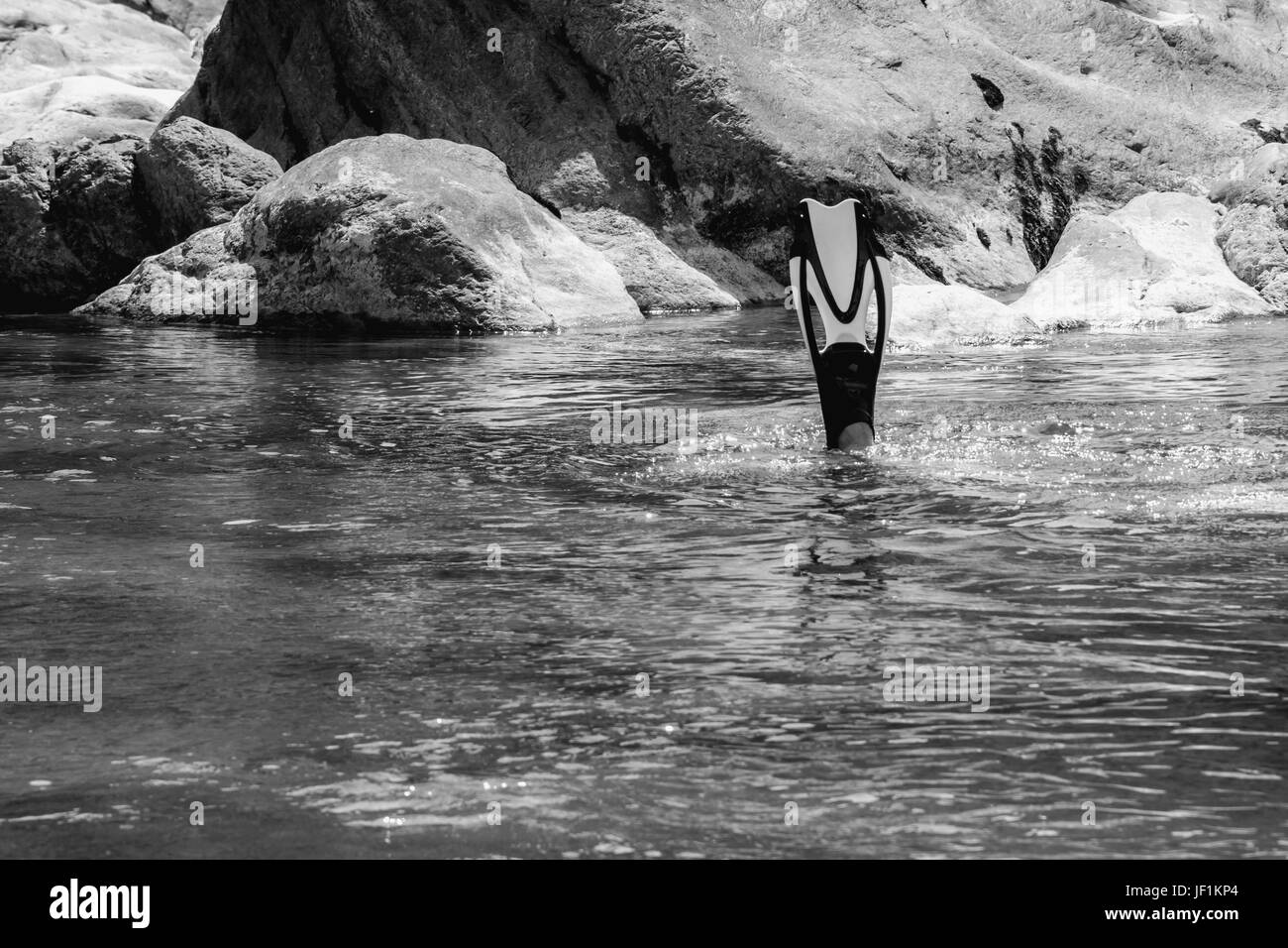 Snorkeling retro style Stock Photo Alamy