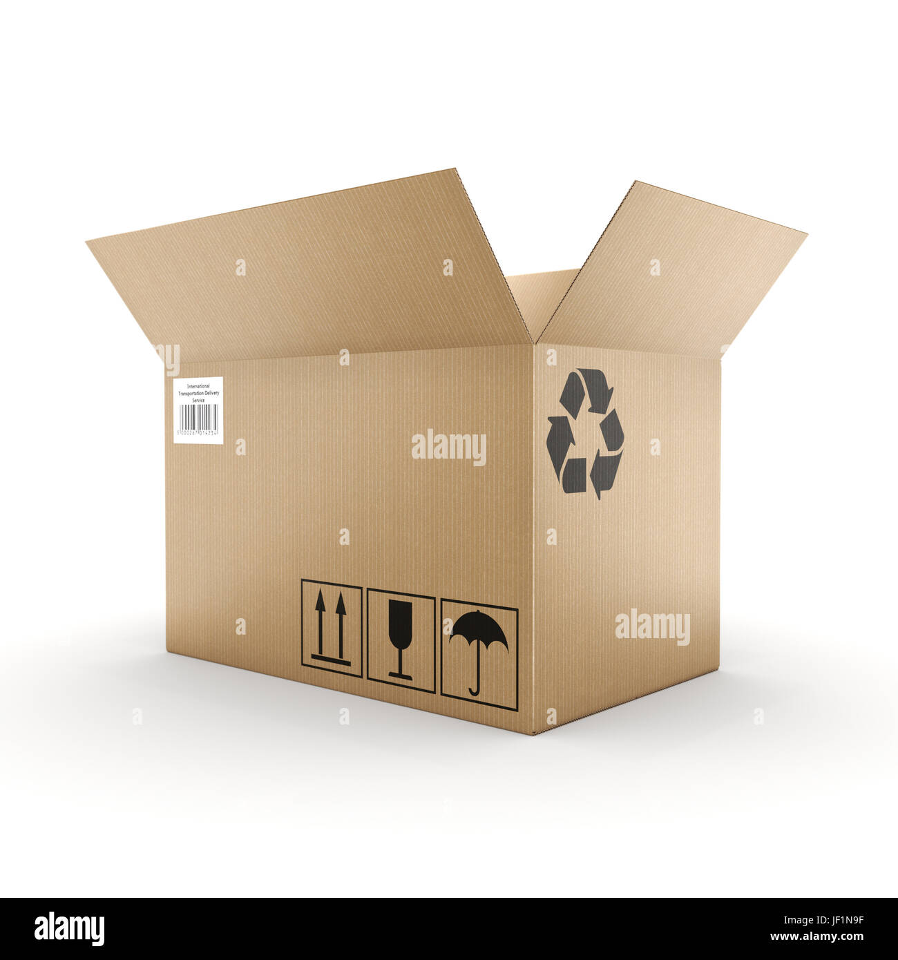 3D rendering cardboard box Stock Photo