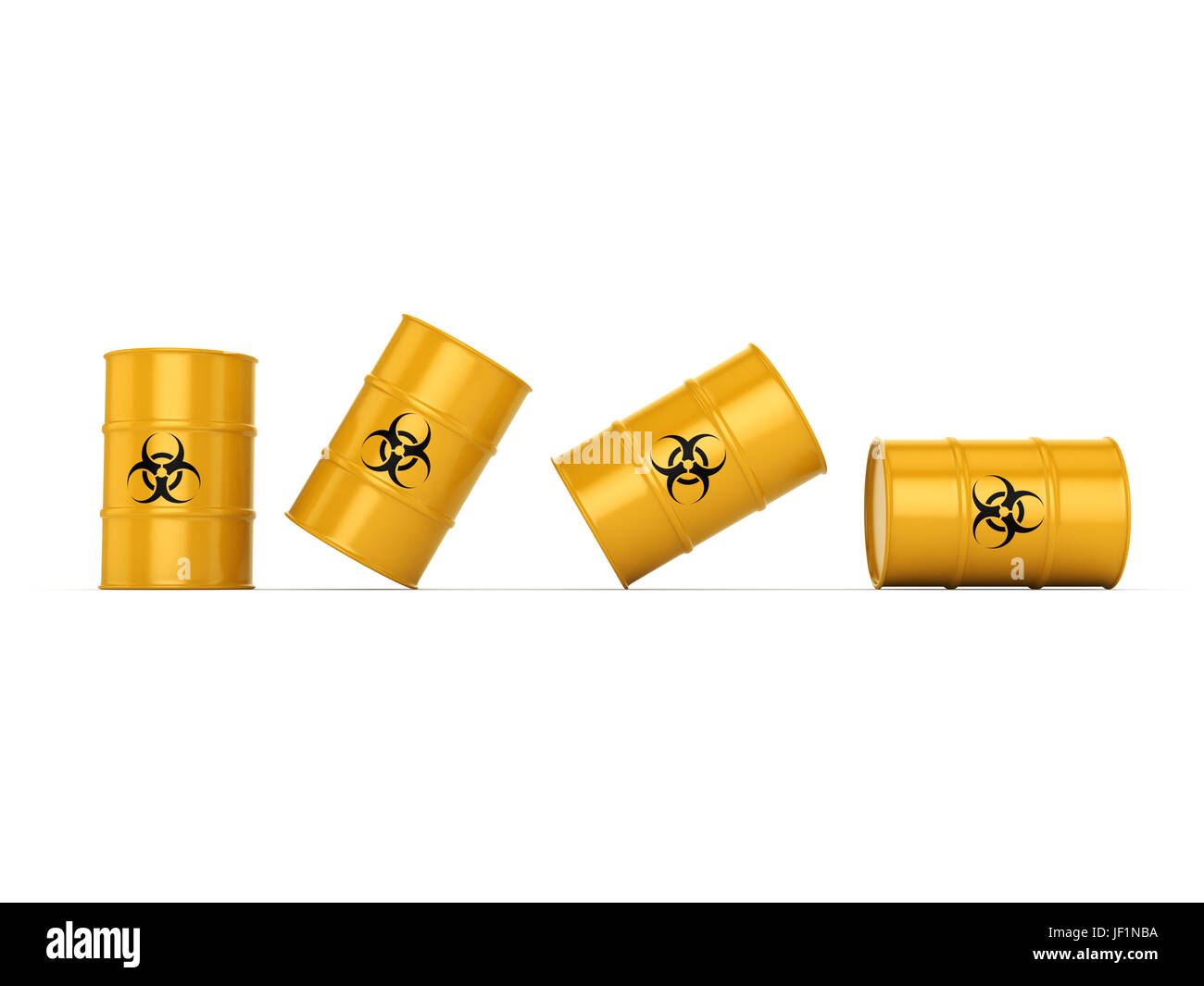 3D rendering biohazard barrels Stock Photo - Alamy