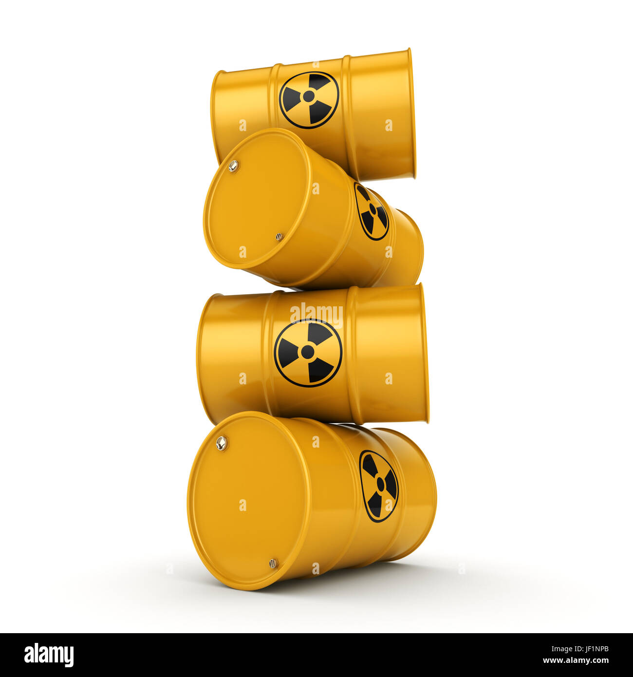 3D rendering radioactive barrels Stock Photo - Alamy