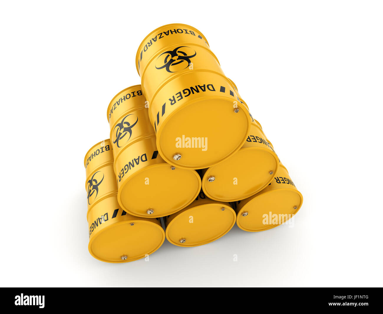 3D rendering biohazard barrels Stock Photo - Alamy