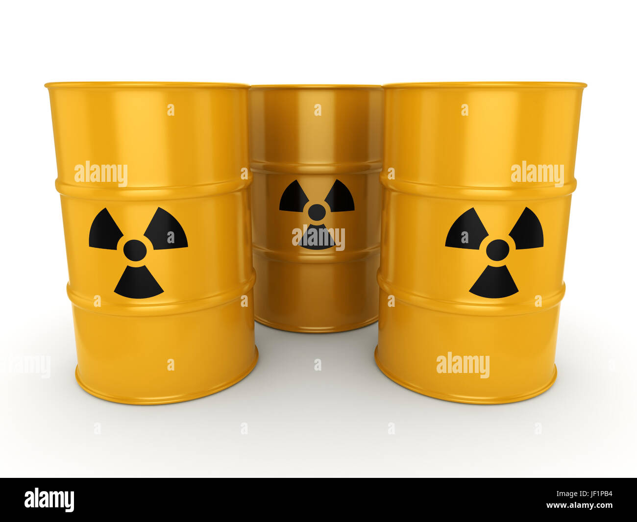 3D rendering radioactive barrels Stock Photo - Alamy