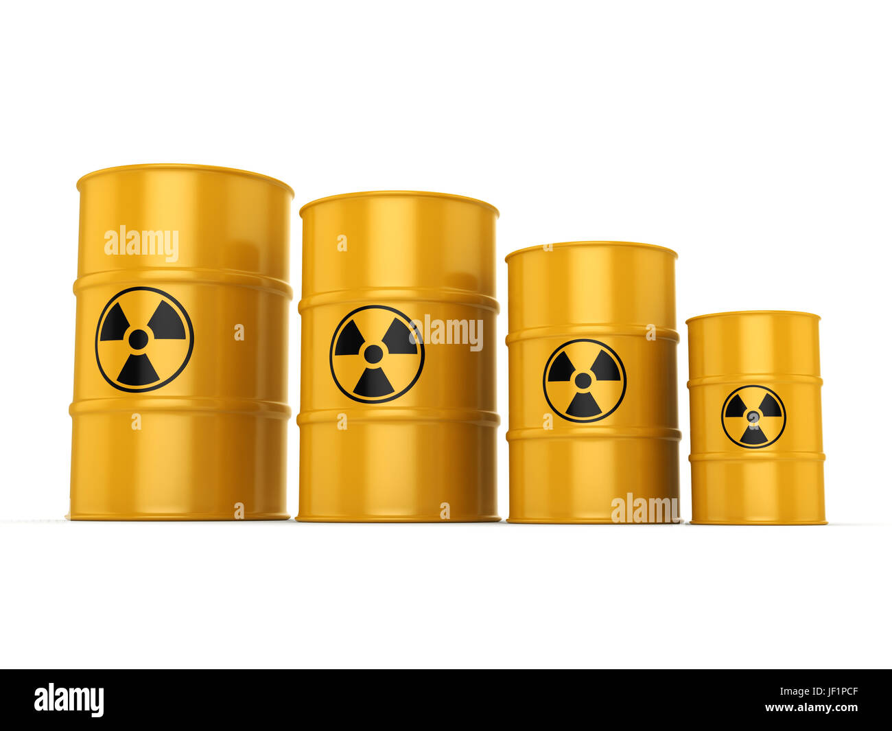 3D rendering radioactive barrels Stock Photo - Alamy