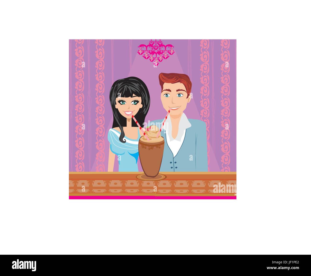 Couple flirting bar restaurant Stock Vector Images - Alamy