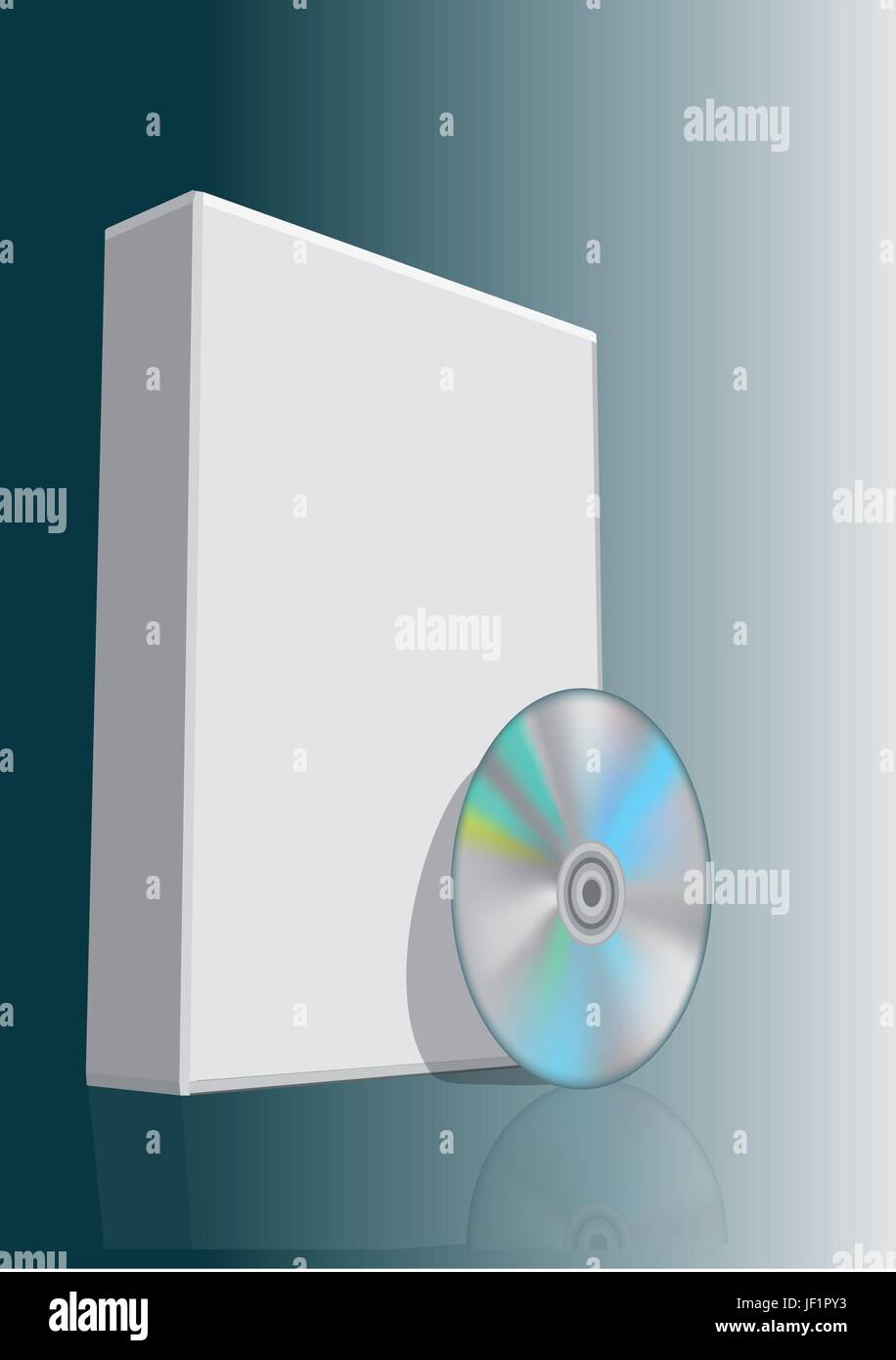 Illustration package blank uninhabited dvd cd container box