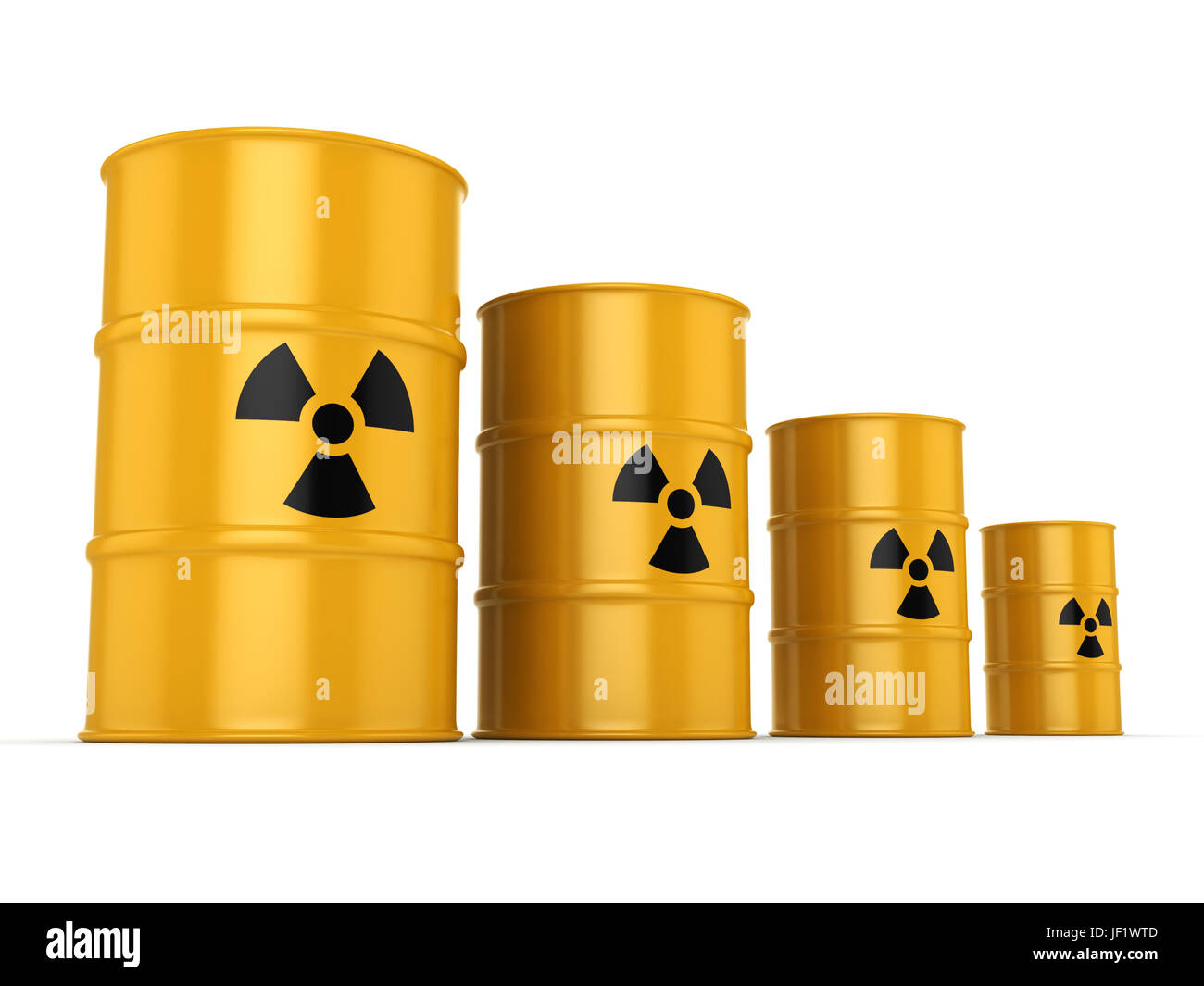 3D rendering radioactive barrels Stock Photo - Alamy