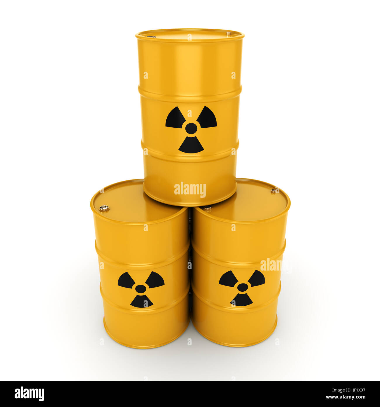 3D rendering radioactive barrels Stock Photo - Alamy