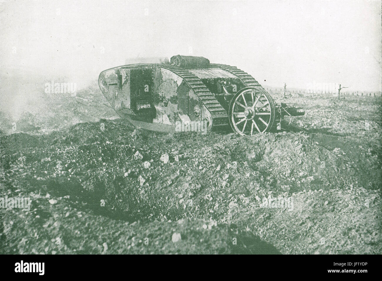 Tank at the Battle of the Somme, 1916 Stock Photo