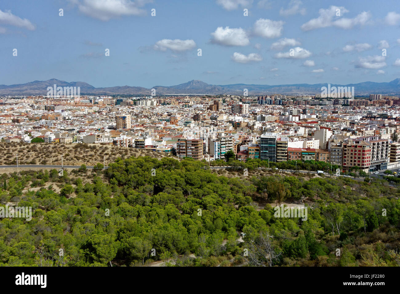 A view of Alicante from the castle of Santa Barbara, Costa Blanca, Spain Stock Photo